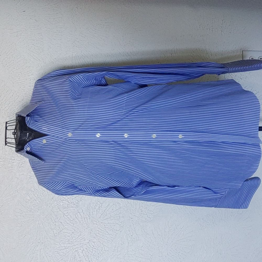 Long Sleeve Light Blue Pinstripe Blouse